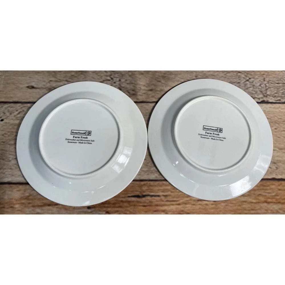Home Trends FARM FRESH Set/2 Salad‎ Plates Corn & Blueberries Farmhouse Decor